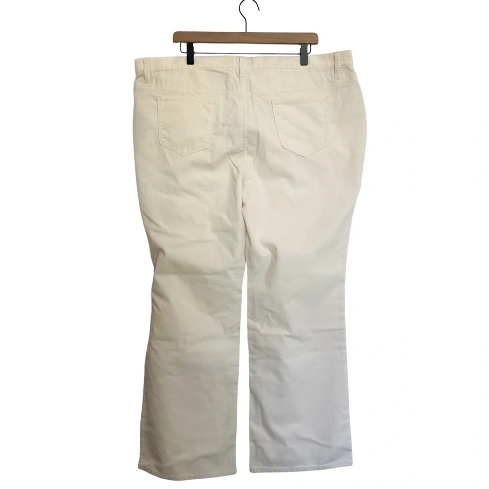 Talbots Petites NWT Corduroy Ribbed Straight Leg Pants Size 22 W Off White Cream